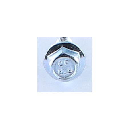 1 x Tornillo metales cabeza hexagonal M8X12 resalto reborde dentado Clase 8.8 Acero cincado blanco