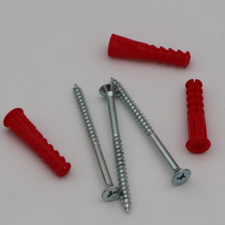 1 x EQUIPO 3 Taco rojo 9X39 con 3 Tornillo madera aglomerado