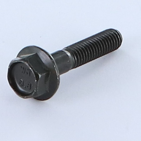 1 x Tornillo metales cabeza hexagonal M6X30 roscado en 18 resalto reborde dentado Clase 8.8 Acero cincado negro