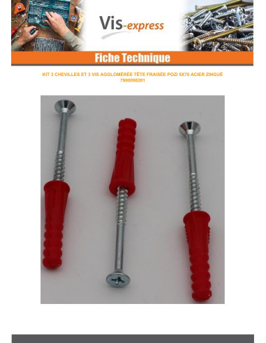 1 x EQUIPO 3 Taco rojo 9X39 con 3 Tornillo...