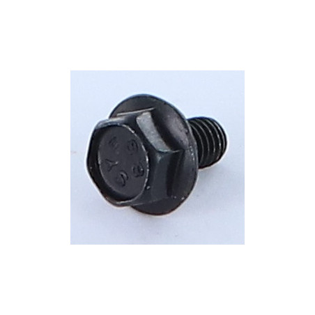 1 x Tornillo metales cabeza hexagonal M8X12 resalto reborde dentado Clase 8.8 Acero cincado negro
