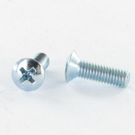 1 x Tornillo metales cabeza fresada abombada Pozi M5X16 Acero cincado blanco