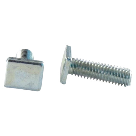 1 x Tornillo metales cabeza rectangular M6X20 9,5 x 12 x 2 Acero cincado blanco
