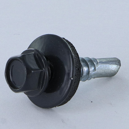 1 x Tornillo autoperforante cabeza hexagonal 5.5X25 Arandela de estanqueidad con junta de neopreno epdm Acero cincado