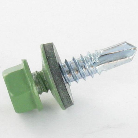 1 x Tornillo autoperforante cabeza hexagonal 5.5X25 Arandela de estanqueidad con junta de neopreno epdm Acero cincado