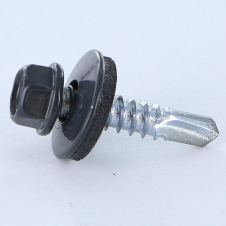 1 x Tornillo autoperforante cabeza hexagonal 5.5X25 Arandela de estanqueidad con junta de neopreno epdm Acero cincado