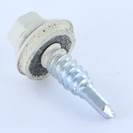 1 x Tornillo autoperforante cabeza hexagonal 5.5X25 Arandela de estanqueidad con junta de neopreno epdm Acero cincado