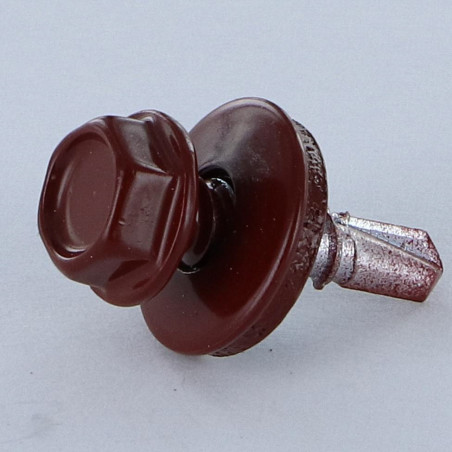 1 x Tornillo autoperforante cabeza hexagonal 4.8X19 Arandela de estanqueidad con junta de neopreno epdm Acero cincado