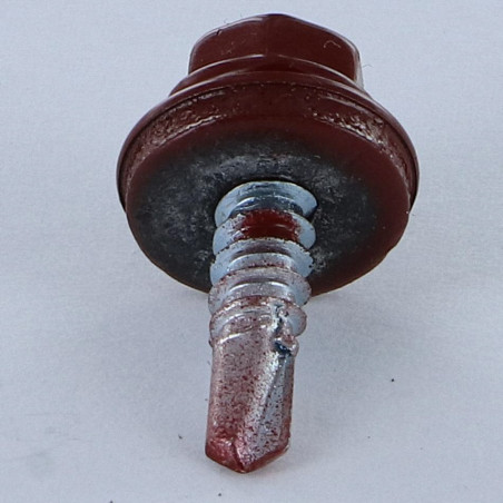 1 x Tornillo autoperforante cabeza hexagonal 4.8X19 Arandela de estanqueidad con junta de neopreno epdm Acero cincado
