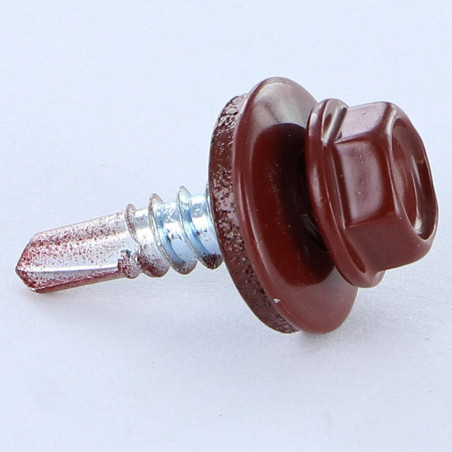 1 x Tornillo autoperforante cabeza hexagonal 4.8X19 Arandela de estanqueidad con junta de neopreno epdm Acero cincado