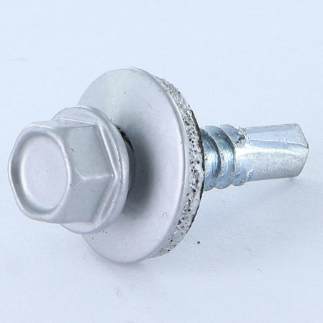 1 x Tornillo autoperforante cabeza hexagonal 5.5X25 Arandela de estanqueidad con junta de neopreno epdm Acero cincado