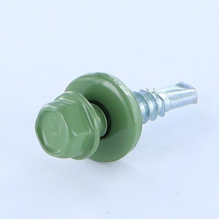 1 x Tornillo autoperforante cabeza hexagonal 6.3X25 Arandela de estanqueidad con junta de neopreno epdm Acero bruto