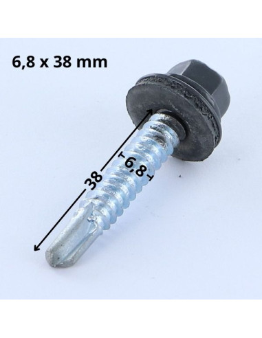 1 x Tornillo autoperforante cabeza hexagonal...
