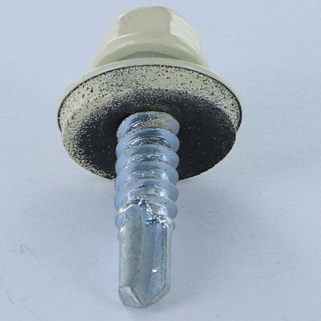 1 x Tornillo autoperforante cabeza hexagonal 5.5X25 Arandela de estanqueidad con junta de neopreno epdm Acero cincado