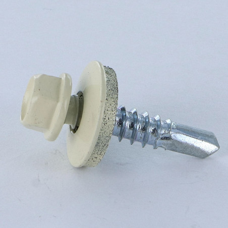 1 x Tornillo autoperforante cabeza hexagonal 5.5X25 Arandela de estanqueidad con junta de neopreno epdm Acero cincado