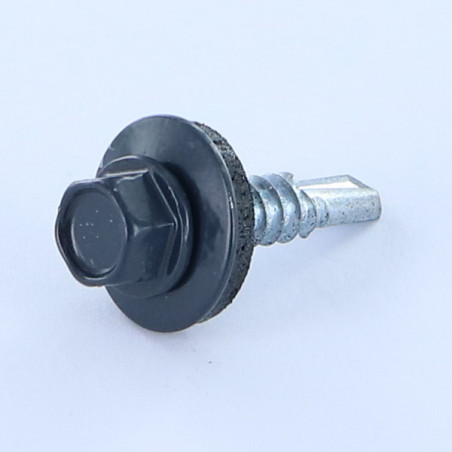 1 x Tornillo autoperforante cabeza hexagonal 5.5X25 Arandela de estanqueidad con junta de neopreno epdm Acero cincado