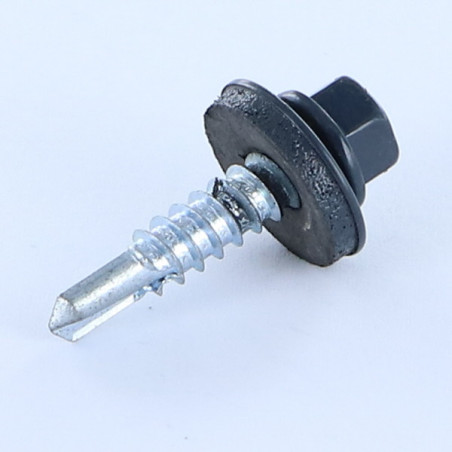 1 x Tornillo autoperforante cabeza hexagonal 5.5X25 Arandela de estanqueidad con junta de neopreno epdm Acero cincado