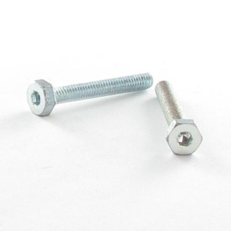 1 x Tornillo metales cabeza hexagonal + llave de 4 M6X35 Acero cincado blanco
