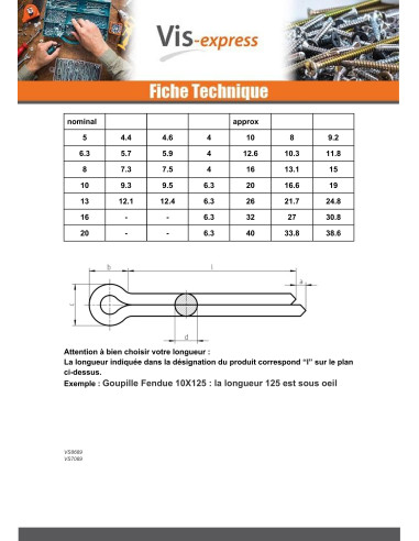 1 x Pasador ranura Inoxidable A4 4X40