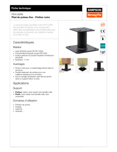 1 x Base del palo fijo SIMPSON Strong Tie...