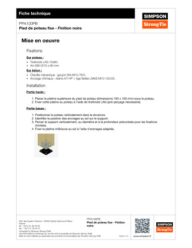 1 x Base del palo fijo SIMPSON Strong Tie...