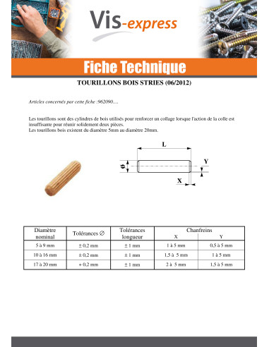 1 x Espigas madera STRIE 10X35