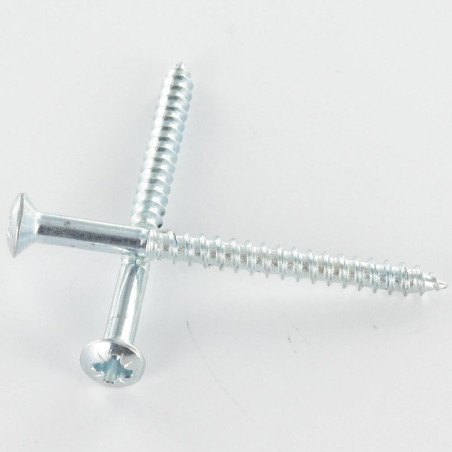 1 x Tornillo madera cabeza fresada abombada Pozi PZ4 4X20 Acero cincado blanco