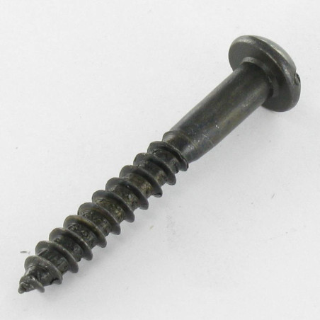 1 x Tornillo madera cabeza redonda ranura 3.5X20 Acero cincado negro
