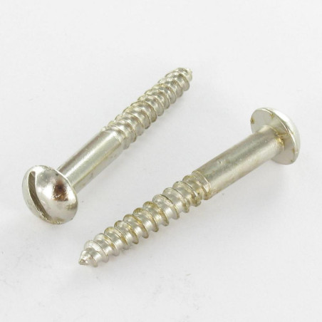 1 x Tornillo madera cabeza redonda ranura 5X40 Acero cromado