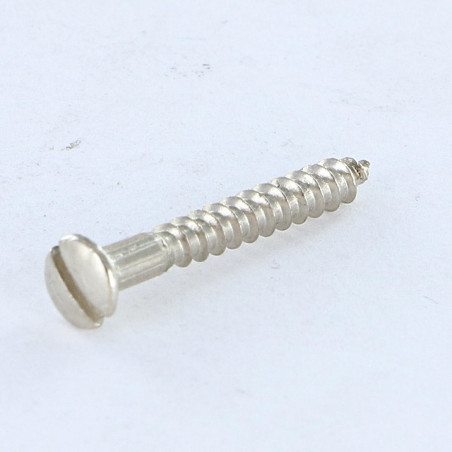 1 x Tornillo madera cabeza fresada abombada ranura 2.5X20 Acero niquelado microtornillo