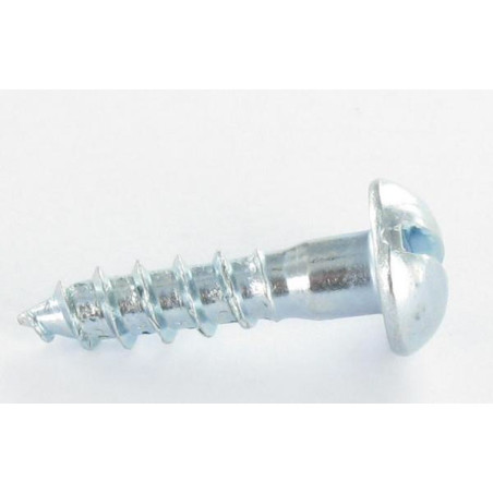 1 x Tornillo madera cabeza redonda ranura 6X40 Acero cincado blanco