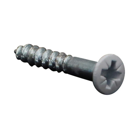 1 x Tornillo madera cabeza fresada abombada Pozi PZ4 4X25 Acero cincado blanco RAL9016 blanco tráfico