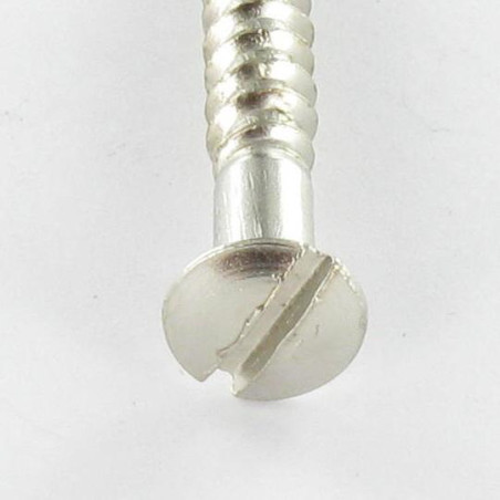 1 x Tornillo madera cabeza fresada abombada ranura 4X35 Acero cromado