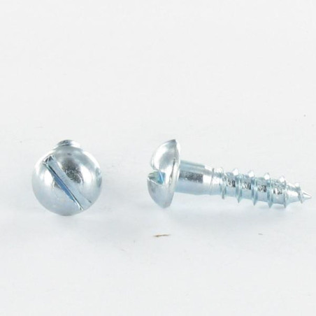1 x Tornillo madera cabeza redonda ranura 3.5X35 Acero cincado blanco
