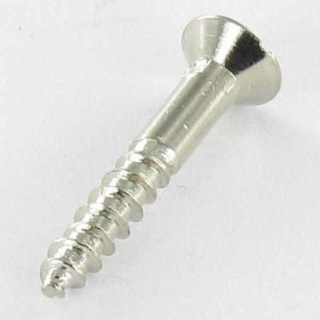 1 x Tornillo madera cabeza fresada abombada ranura 4X25 Acero niquelado