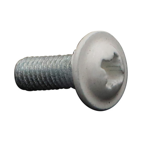1 x Tornillo poelier cabeza redonda ancha Pozi M6X16 Acero cincado blanco RAL9010 blanco puro