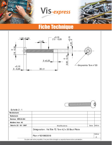 1 x Tornillo chapa cabeza abovedada ancha...
