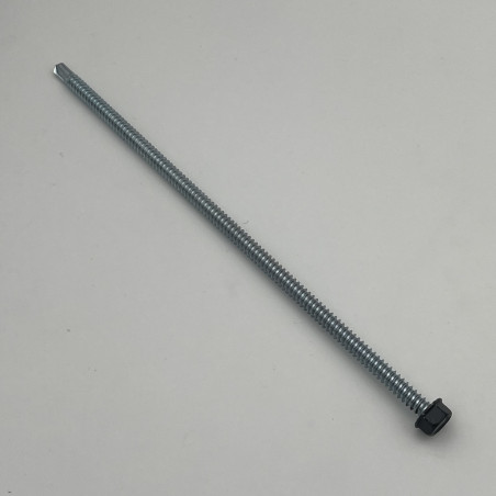 1 x Tornillo autoperforante cabeza hexagonal 6.3X200 rosca chapa Acero cincado blanco RAL7016 gris antracita