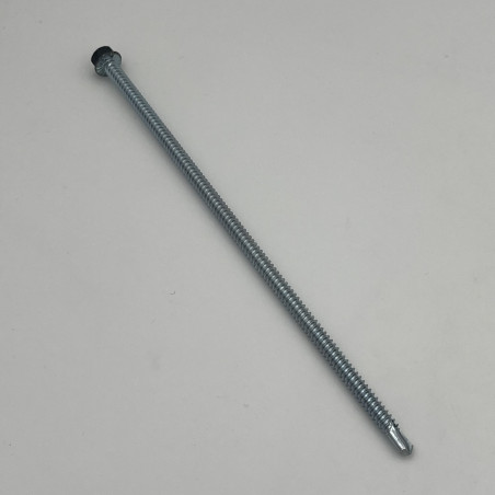 1 x Tornillo autoperforante cabeza hexagonal 6.3X200 rosca chapa Acero cincado blanco RAL7016 gris antracita