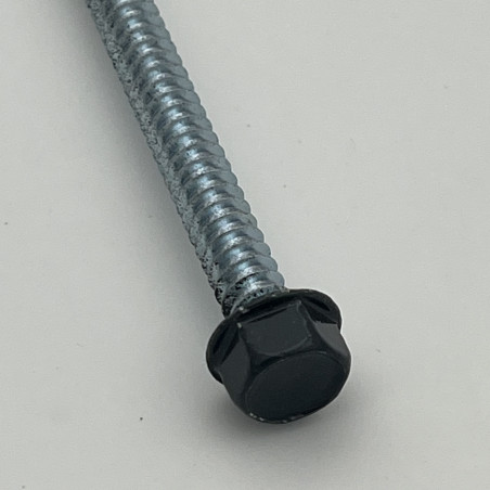 1 x Tornillo autoperforante cabeza hexagonal 6.3X200 rosca chapa Acero cincado blanco RAL7016 gris antracita