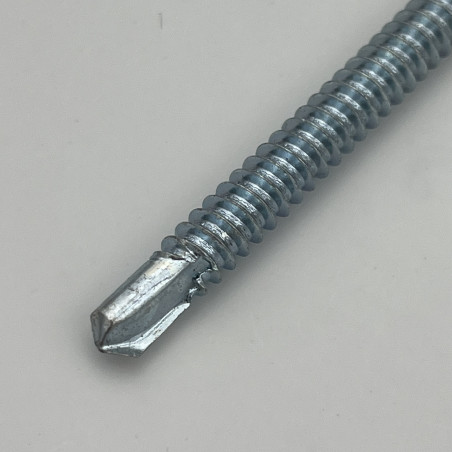 1 x Tornillo autoperforante cabeza hexagonal 6.3X200 rosca chapa Acero cincado blanco RAL7016 gris antracita