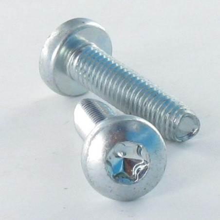 1 x Tornillo autorroscante cabeza abovedada ancha M3X20 TORX T10 Acero cincado blanco microtornillo
