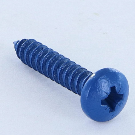 1 x Tornillo chapa Inoxidable A2 cabeza abovedada ancha Pozi 4.8X25 azul RAL5010