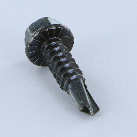 1 x Tornillo autoperforante cabeza hexagonal 6.3X63 rosca chapa Acero cincado negro