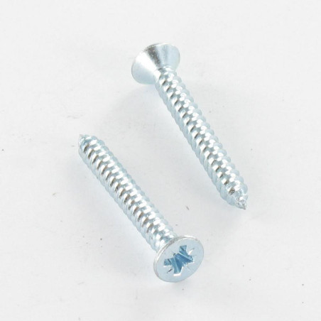 1 x Tornillo chapa cabeza fresada/testa svasat Pozi 3.5X38 Acero cincado blanco