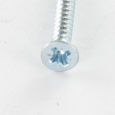 1 x Tornillo chapa cabeza fresada/testa svasat Pozi 3.5X38 Acero cincado blanco