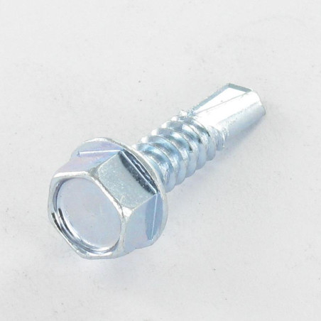 1 x Tornillo autoperforante cabeza hexagonal resalto reborde liso 5.5X16 Acero cincado blanco