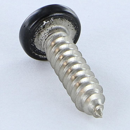 1 x Tornillo chapa Inoxidable A2 cabeza abovedada ancha Pozi 4.8X19 RAL9005 negro intenso