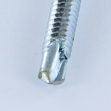 1 x Tornillo autoperforante cabeza hexagonal 6.3X75 rosca chapa Acero cincado blanco RAL6011 verde reseda