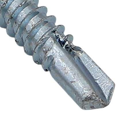 1 x Tornillo autoperforante cabeza hexagonal 6.3X75 rosca chapa Acero cincado blanco RAL9016 LÍQUIDO